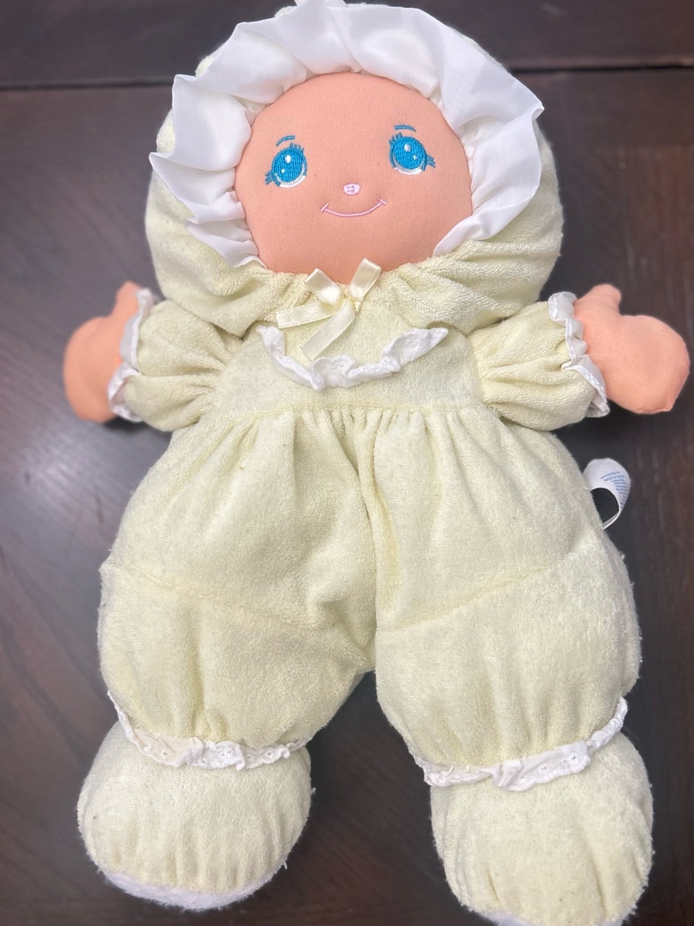 Little Darling Plush Baby Doll in Pale Yellow Outfit vintage